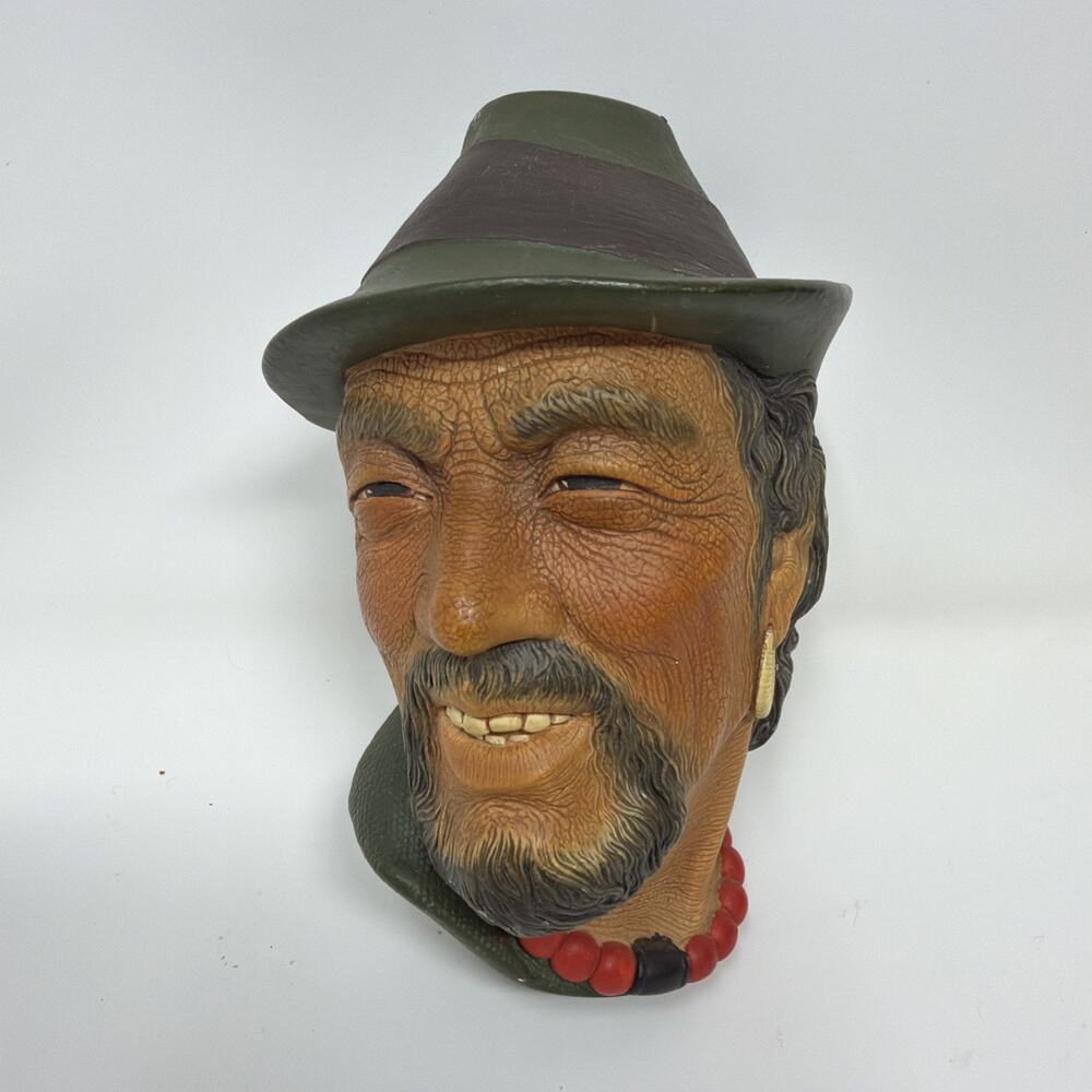 Vintage Bossons Tibetan Chalkware Character Head Made in England